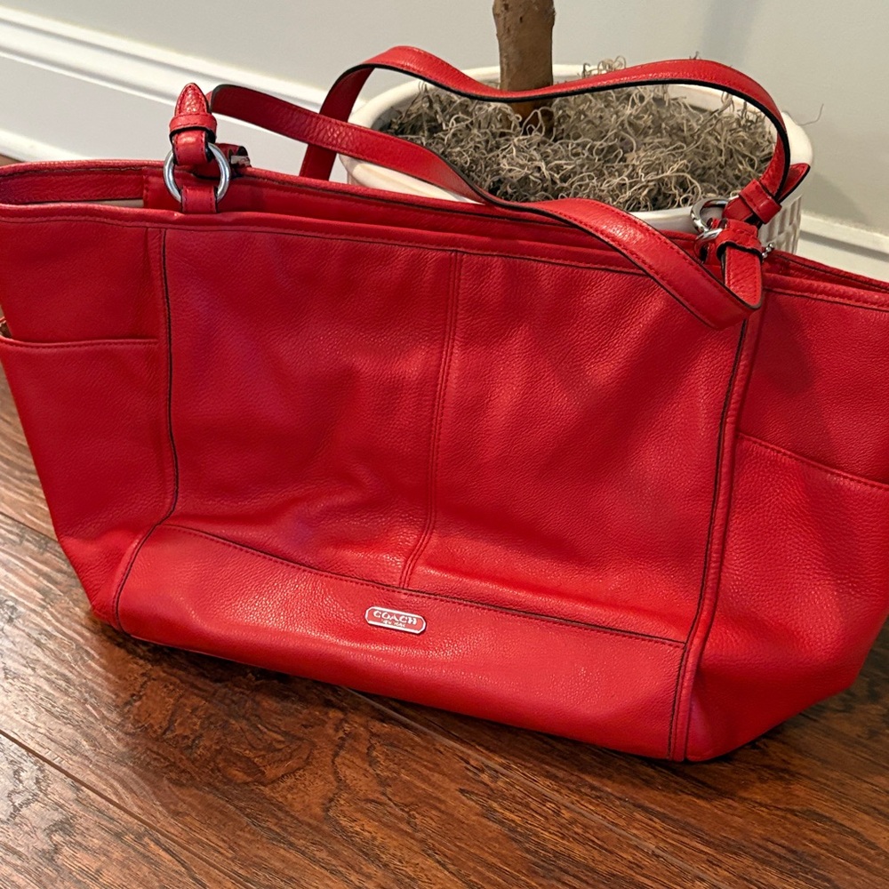 Coach red tote